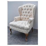 Tufted Queen Anne Rolled Arm Arm Chair