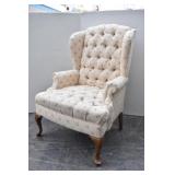 Tufted Queen Anne Rolled Arm Arm Chair