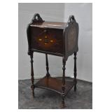Art Deco Stenciled Tobacco Cabinet End Table