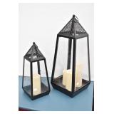 (2) Hanging Candle Lanterns