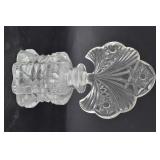 Large Clear Pressed Glass Fancy Perfume Bottle