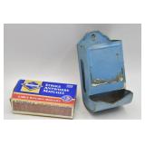 Vintage Blue Metal Match Box Holder