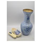 Painted Copper Vase & Holland Dutch Shoe w/Brush