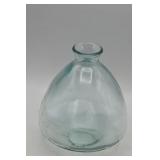 Cute Pot Belly Glass Vase Blue-Green