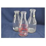(3) Glass Milk/Cream Bottles 1-Marked Hyde