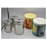(5) Canisters 3-Chrome, 2-Art Deco