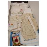 Collection of Vtg Tablecloths, Embroidered Cases