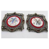 (2) E. A. Riba Co. Bird Cameos