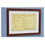 Framed Embroidered Linen Art