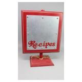 "Recipes" Red Wood Magnetic Recipe Holder Stand