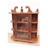 Small Hanging Wood Knickknack Cabinet/Shelf