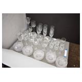 Glassware: 6-La Reine Crystal Wine Glasses,