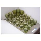 (24) Green Glasses/Stemware/Compote/Custard