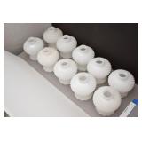 (10) Hobnail  White Milk Glass Globes/Shades