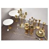 Lot of Brass Decor: Vases, Candle Holders,