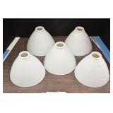 (5) Milk Glass Ribbed Cone Globes/Shades