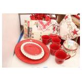 Red Christmas Decor: Holiday Home Platter &
