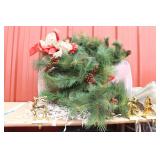 Beautiful Large Garland, 3-Gold  Metal Stocking