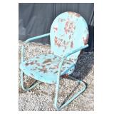 Vintage Rusty Metal Mid-Century Outdoor Chair