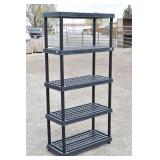 (5) Shelf Black Plastic Shelf.