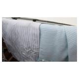 Soft Blanket & Full Size Blue Fitted Sheet