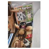 Inflatable Box Target, Tobacco Cans, Rocks