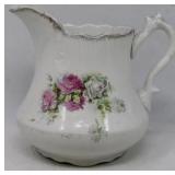Elegant Porcelain Vintage Floral Pitcher