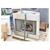 Built In Gas Log Fireplace w/glass Doors
