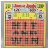 MINT Vintage JAR OF JACK Gambling Punch Board