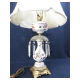 Vintage Bohemian Cut to Ruby Glass Lamp