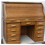 Oak Roll Top Office Desk