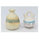 (2) Pcs Native American Navajo Pottery DLEE