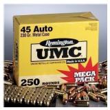 (250rds) 45 Auto Remington MEGA PACK Ammo