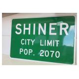 Shiner City Limit Sign