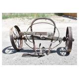 Antique Wagon Tongue with Wheels Lawn Decoration