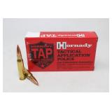 (20rds) Hornady TAP 308 Win. 168 Gr. A-Max Ammo