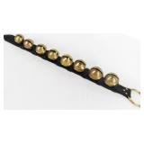 Black Leather w/ Brass Sleigh Bells Door Hanger