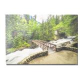 Beautiful Canvas Bridge, Trees & Water Picture