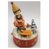 Vtg. ANRI Christmas Tree Nativity Reige Music Box