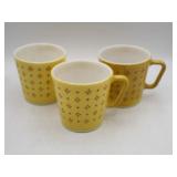 Set of (3) PYREX Atomic Starburst 10oz Coffee Mugs