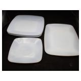 (5) Pc Fire King Charm Azurite Blue Glass Plates