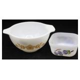 PYREX Butterfly Bowl & Small FIRE KING Milk Glass