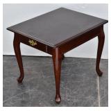 Cherry Queen Anne Single Drawer End Table
