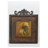 Purple Grapes Metal Hanging Wall Art w/Scrolly Top