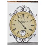 Large Round Face w/Metal Scrolls Wall Clock
