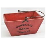 Wood Red Decor Box w/Metal Handle