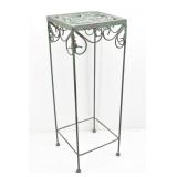 Square Wrought-Iron Scrolly Plant Stand