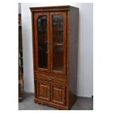 Display Cabinet w/3 Glass Shelves,1 Drawer and