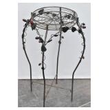 Metal Round Plant Stand Curved Legs Metal Berries