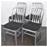 (4) Crate & Barrel Aluminum Chairs w/